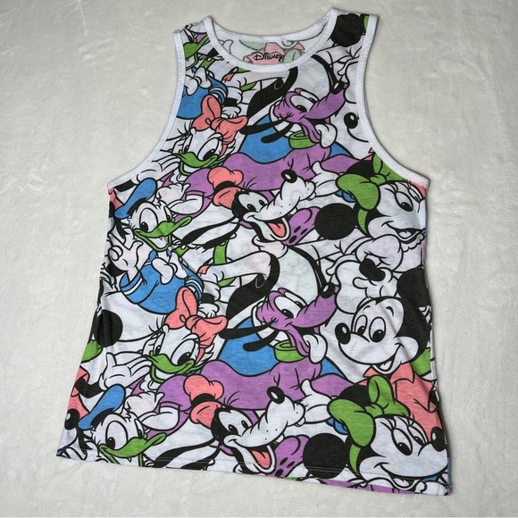 Disney Tops - DISNEY Tank Mickey and Friends Lavender Pink Green Blue Size Small (3/5)